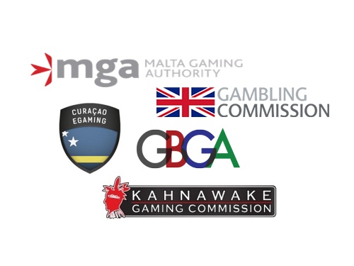 Logos of the top casino regulatory bodies.