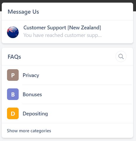 Spin Rio customer support page