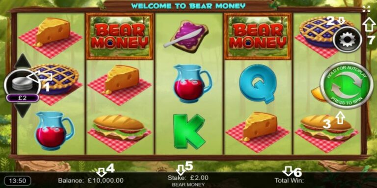 Screenshot of the main Money Bears screen.
