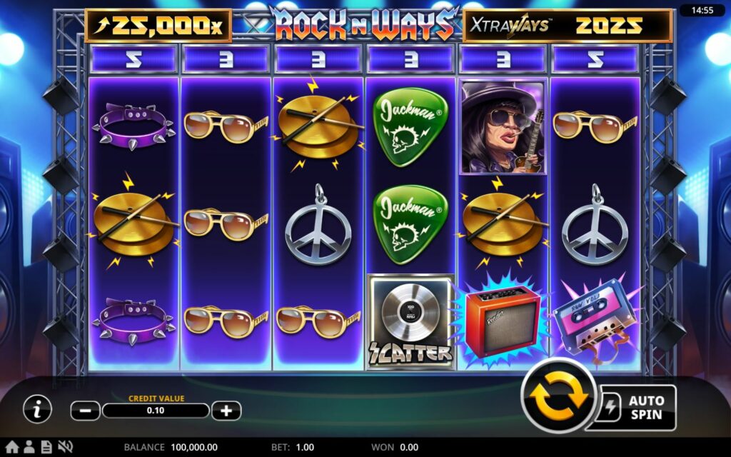 Rock n Ways slot main game display