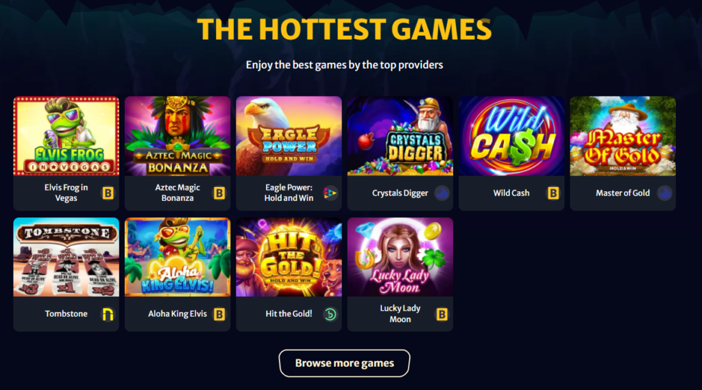 The hottest games at Hell Spin