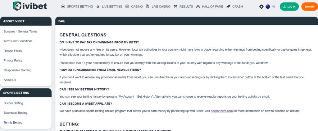 Ivibet faq